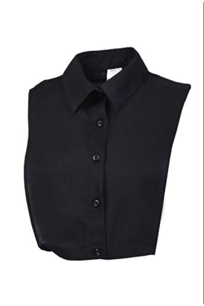 Yarım Gömlek Yaka %100 Poplin Siyah
