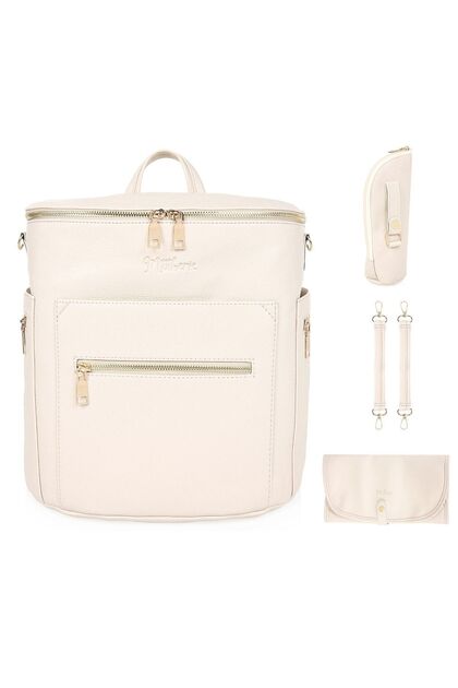 Soho Vegan Leather Mother Baby Care Bag, Baby Backpack, With Bottle Bag And Pad