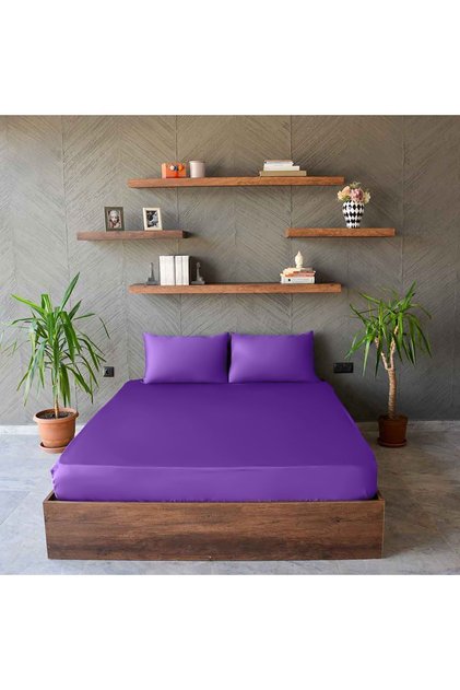 Çift Kişilik Düz Boya Fitted Takım %100 Pamuk Flanel