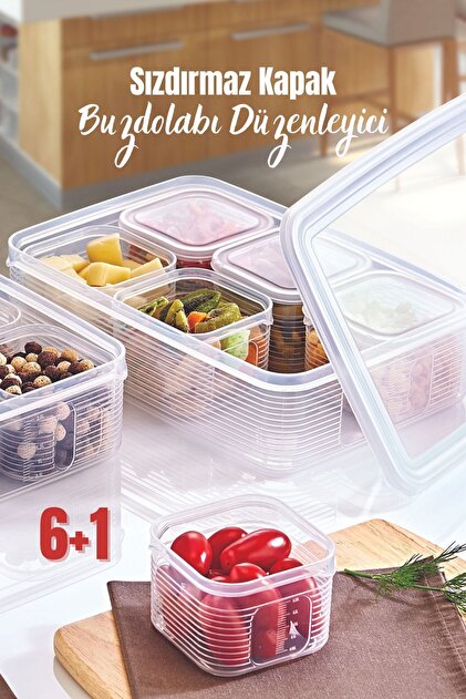 GRİMOR Life 7 Parça Sızdırmaz Buzdolabı Içi Düzenleyici Saklama