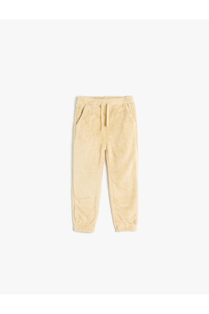 Plush Sweatpants with Tie Waist and Pockets
