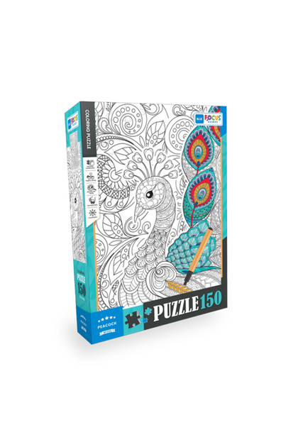 150 Parça Coloring Puzzle - Peacock (Tavuskuşu)