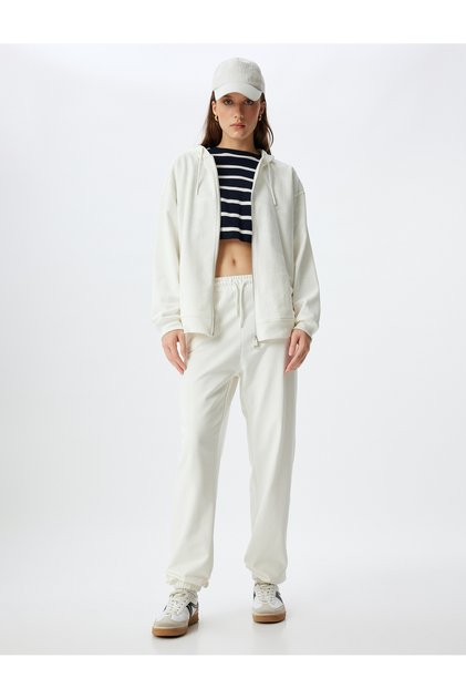 Three-Thread Jogger Sweatpants with Pockets and Tie Waist