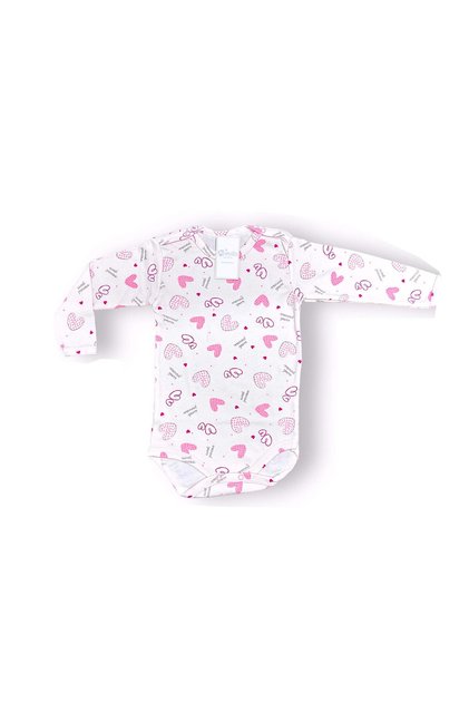 Patterned Snap-Fastener Long-Sleeved Bodysuit, 0/3 Months - 4 Years Age Range