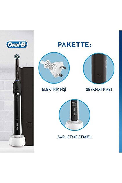 Oral-B Pro 750 Şarj Edilebilir Diş Fırçası Siyah Cross Action
