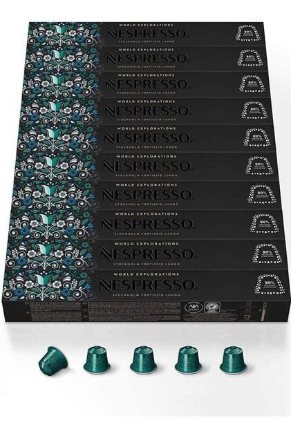 Stockholm Fortissio Lungo 10 Boxes (100 Capsules)