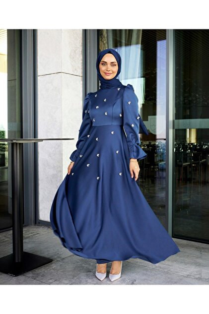 Azeem Crystal Stone Embroidered Senna Hijab Evening Dress, Engagement Dress, Satin Dress, Graduation Dress- Trendyol Azeem Crystal Stone Embroidered Senna Hijab Evening Dress, Engagement Dress, Satin Dress, Graduation Dress- Trendyol