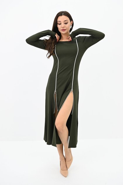 Women's Zipper Detailed Dress 5198-24