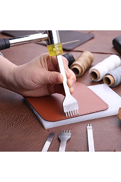 srtfootcare Çapraz Delgi / Çatal Zımba Seti 4mm 4 Adet Deri El