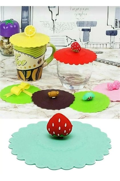 Home Silicone Shaped Mug Lid Cute Cup Lids 1 Piece