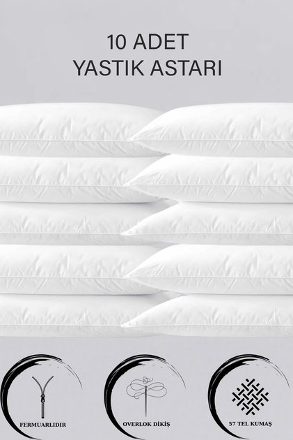 10 Zippered Pillow Liners |   50X70Cm Zippered White Pillowcase | Pillow Inner Cover Mattress Milt