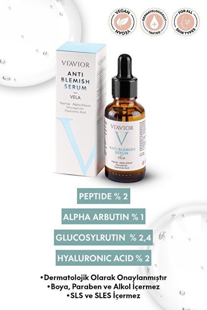 VİAVİOR Vela Leke Karşıtı Arbutin Cilt Serumu Vegan Nemlendirici
