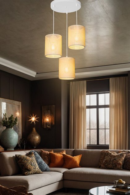 Beyaz Sarkıt Avize Salon Yatak Odası Mutfak Modern Şık Lamba