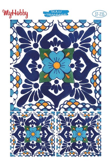 ST 235 Çini, Portekiz Desen Sulu Transfer 25*35 cm