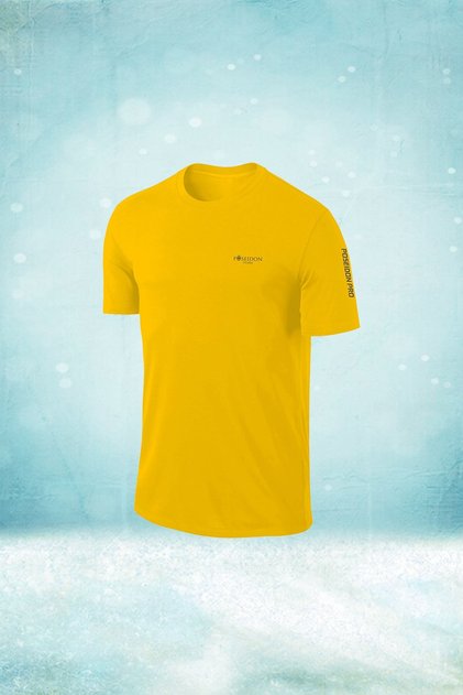 Plus Size Men's Yellow Dri-Fit Fabric Comfortable Crew Neck T-Shirt for Walking and Running 4XL- 10XL)