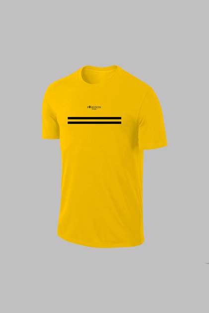 Plus Size Men's Yellow Dri-Fit Unprinted Round Neck Short Sleeve T-Shirt (4XL- 10XL)