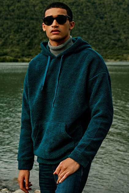 AC&Co / Altınyıldız Classics Erkek Petrol Oversize Bol Kesim