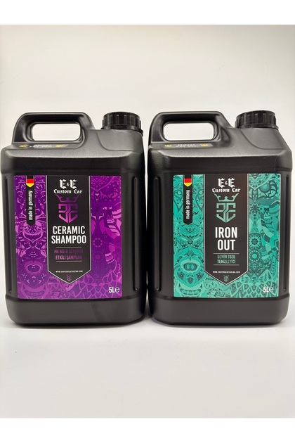E&E Custom Car Seramik Şampuan 5 Litre ve E&E Custom Car Iron Out Demir Tozu Temizleyici 5 Litre