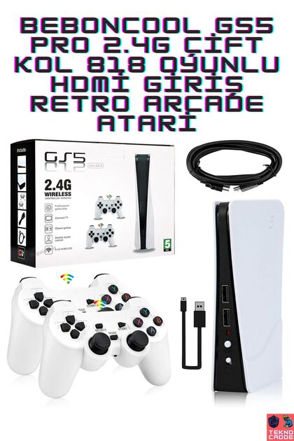 G5S 800+ OYUNLU ÇİFT KABLOSUZ KOL HDMİ GİRİŞ RETRO ARCADE ATARİ