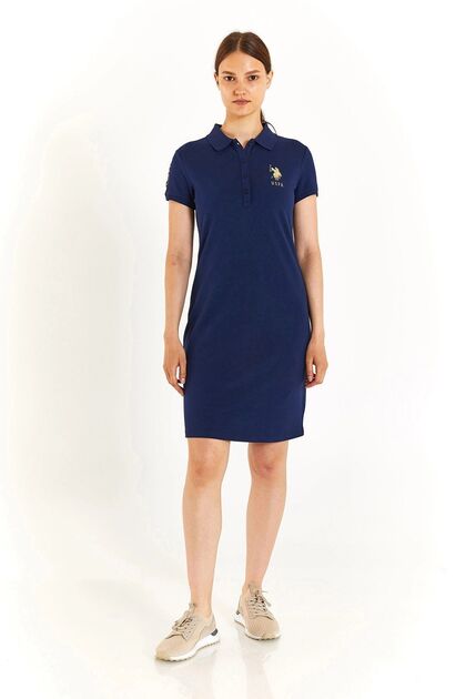 U.S. Polo Cotton Slim Fit Polo Collar Dress Dress G082Sz0751806726
