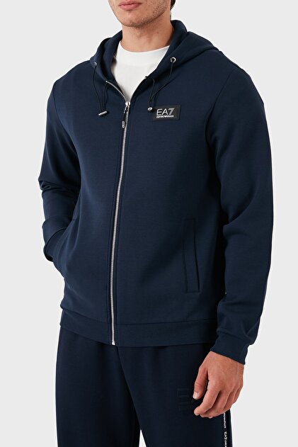 EA7 Streç Pamuklu Kapüşonlu Regular Fit Sweat Erkek SWEAT 3DPM82