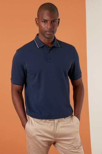 Pamuklu Regular Fit Düğmeli Polo T Shirt Erkek T Shirt Ex661