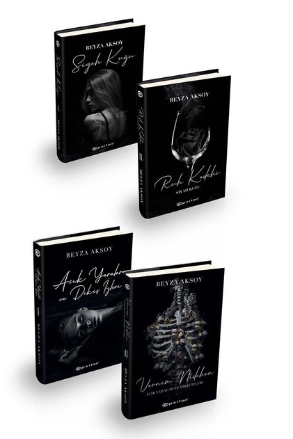 Beyza Aksoy Black Universe 4-Book Hardcover Set Siyah Kuğu , Ruh Kadehi , Aydi , Vernem Nidahen