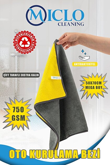MICLO CLEANING 750 GSM Çift Taraflı Ultra Emici Oto, Araba