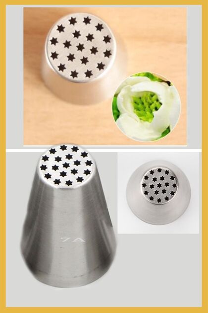 Stainless Steel Cream Piping Bag Tip (Whipping Bag Tip, Cap) 1 Piece + 4 Whipping Bags