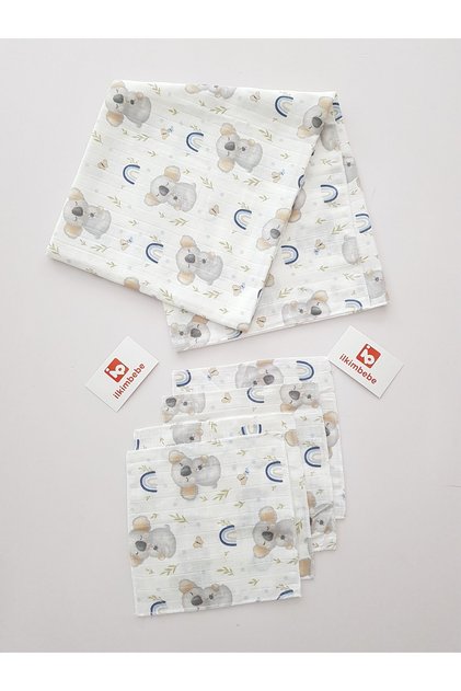 Koala Muslin Blanket and Handkerchief Set