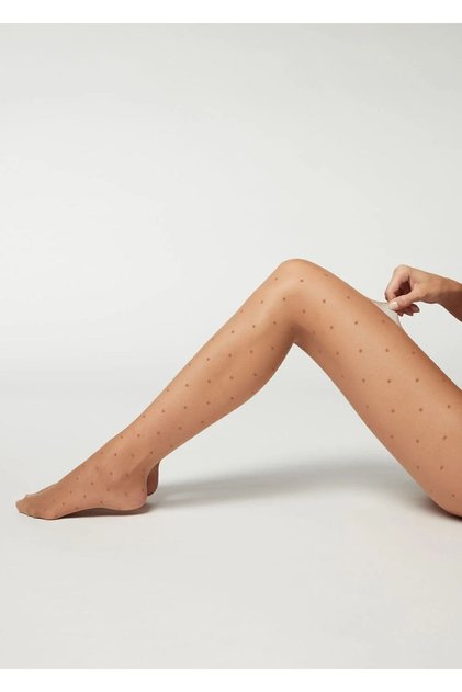 Skin Colored Point Patterned Pantyhose Polka Dot Women's Pantyhose