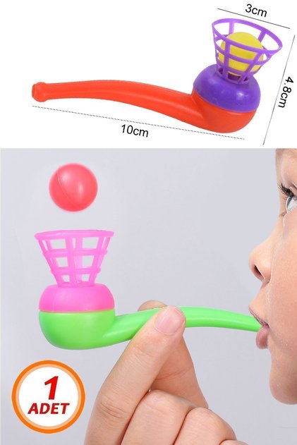 Saksafon Top Üfleme Oyunu Karne Hediyesi Eğitici Oyuncak Popit Pipet Nefesle Top Kaldırma