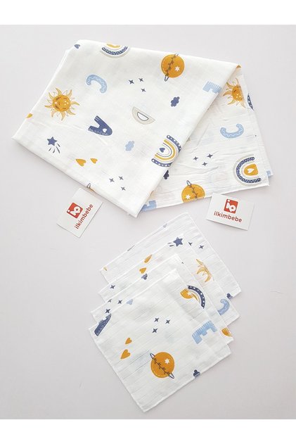 Rainbow Muslin Blanket and Handkerchief Set