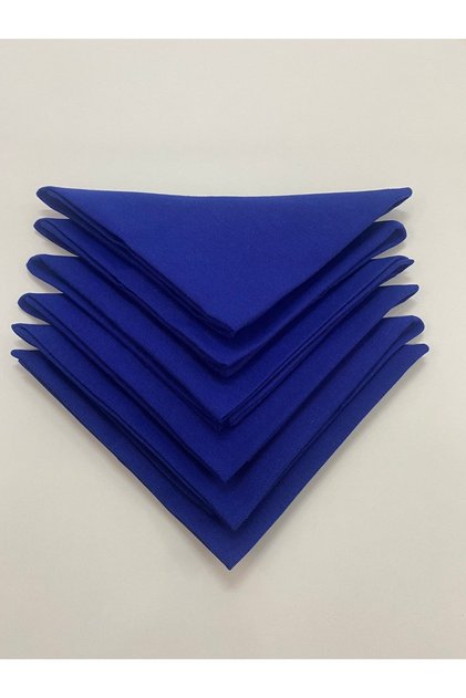Sax Blue Fabric Napkin Special Stitched 6-Piece Napkin Set