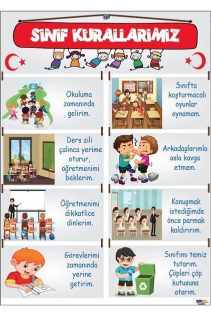 Sınıf Kuralları Afişi 50x70 Cm