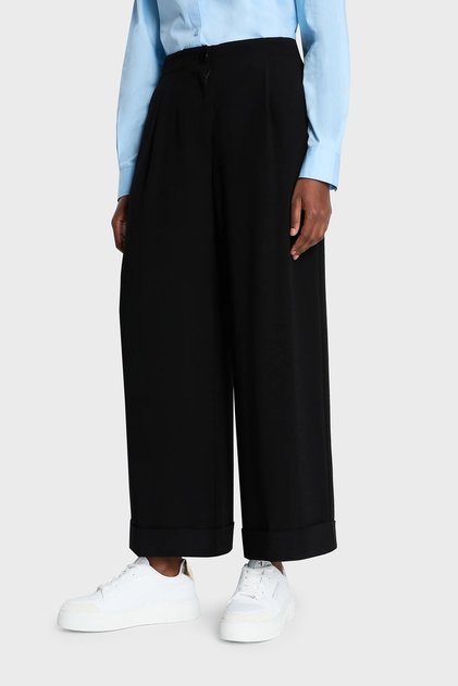 High Waist Relaxed Fit Wide Leg Trousers PANT 3DYP31 YN1QZ 1200
