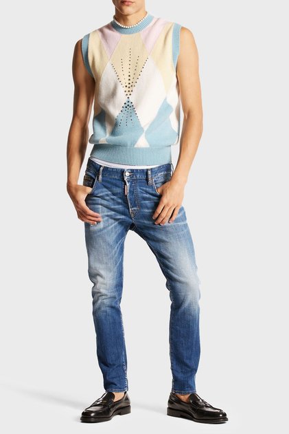 Logolu Streç Pamuklu Slim Fit Jeans Erkek KOT PANTOLON S71LB1384 S30342 470