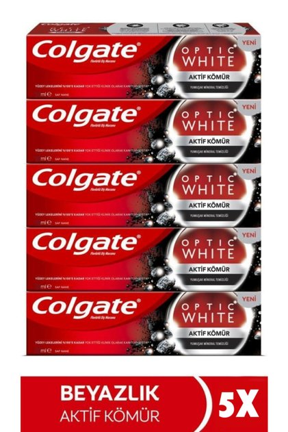 - Optic White Aktif Kömür Beyazlatıcı Diş Macunu 50 Ml X 5 Adet