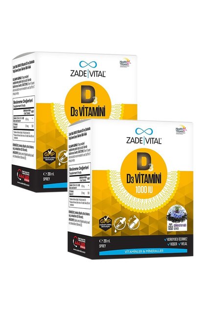 D3 Vitamini 1000 Iu Çörek Otu Yağı (NİGELLA SATİVA) Içeren Sprey Damla 20 ml (2 ADET)