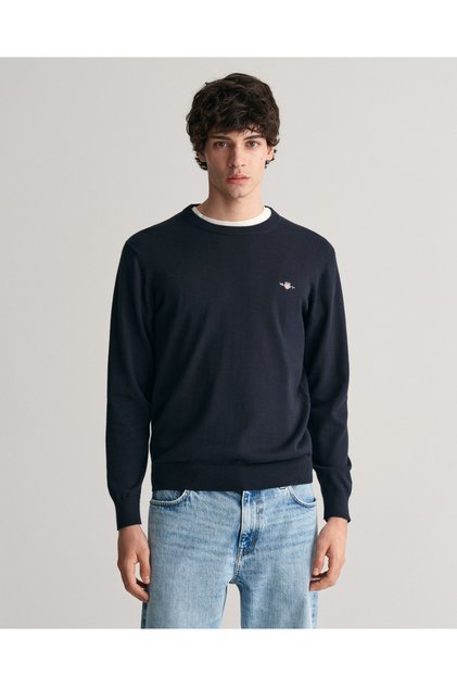 Erkek Lacivert Regular Fit Bisiklet Yaka Kazak