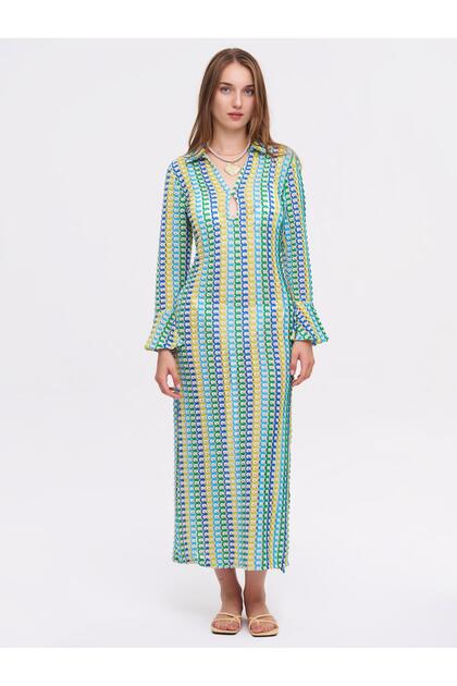 Melina Turquoise Color Beach Dress