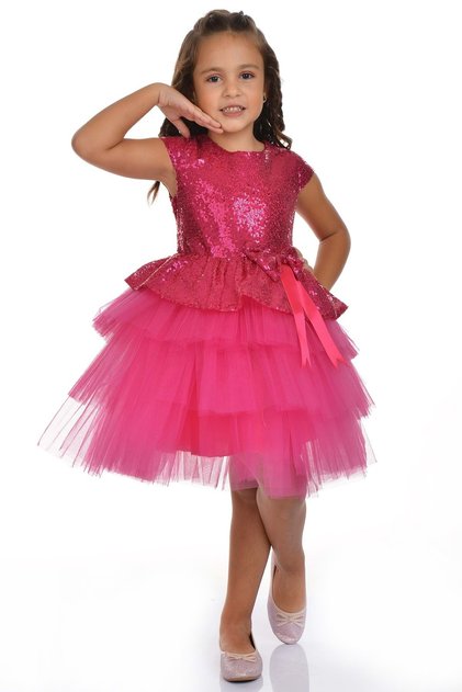 Sequin Tutu Party Dress Mnk0275 Fuchia