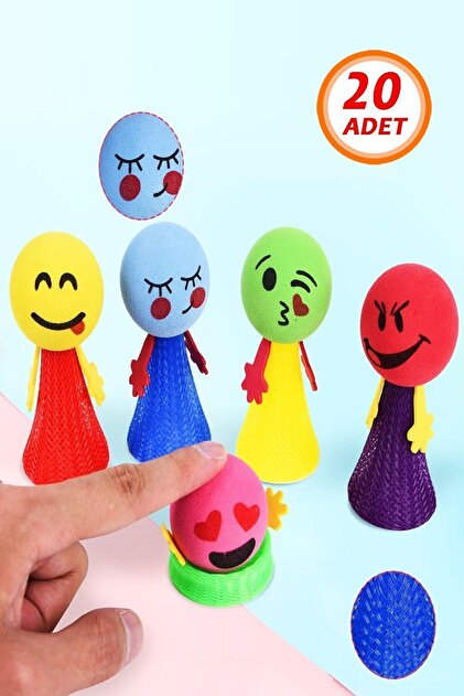Bundeba 20 Adet Zıplayan Emoji Küçük Adam Sıçrayan Zıp Zıp Oyuncak