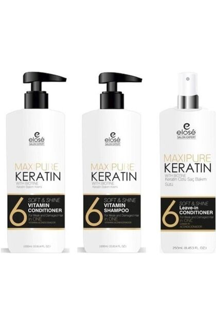 Keratin Seti Şampuan 1000 Ml - Krem 1000 Ml - Süt 250 Ml