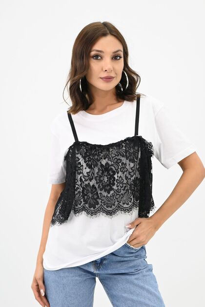 Women's Lace Detail T-shirt 1772-24