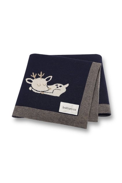 Knitwear Knitted Baby Blanket for Baby Girl and Boy Black Deer 85cm X85Cm