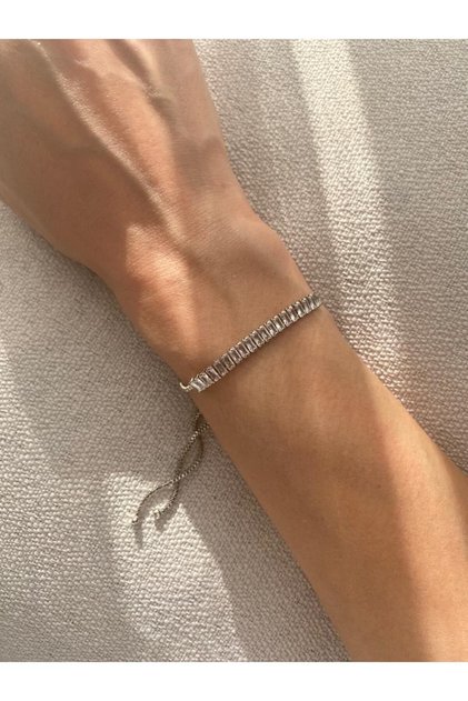 Baget Asansör Ayarlanabilir Gümüş Bileklik
