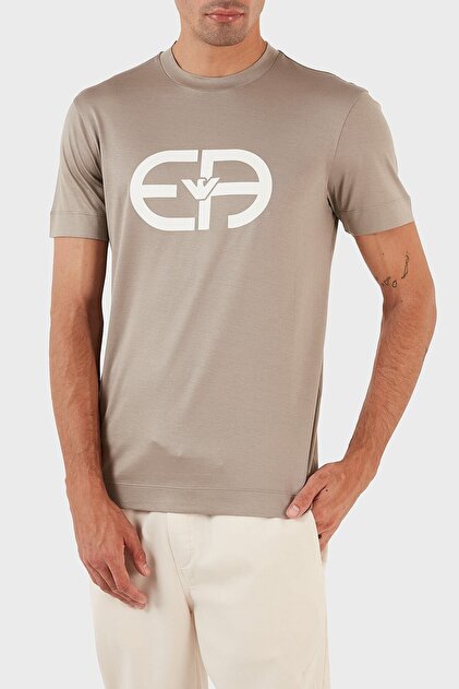 Emporio Armani Baskılı Slim Fit Bisiklet Yaka T Shirt Erkek T