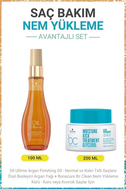Argan Finishing Oil - Besleyici Argan Yağı 100 ml + BC Clean Nem Yükleme Kürü