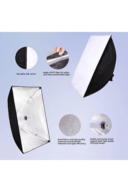 Deyatech 120w RGB Softbox 2'li Set 60x90cm 3000-5500k Led Video Ve